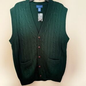NWT 90s Vintage Towncraft Knit Sweater Vest  Grandpa Cardigan Size L